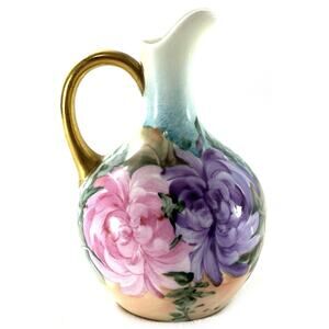 Antique O.&E.G. Royal Austria Hand Painted Porcelain Ewer Pitcher 4.5”